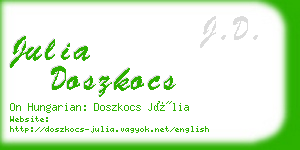 julia doszkocs business card